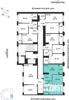 2-к квартира, вторичка, 68м2, 3/10 этаж