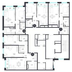 2-к квартира, строящийся дом, 88м2, 2/8 этаж