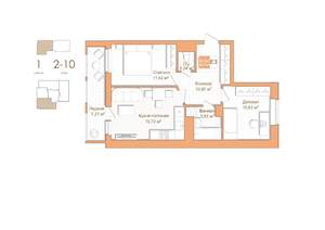2-к квартира, строящийся дом, 60м2, 11/12 этаж