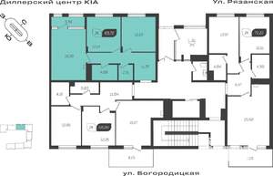 2-к квартира, вторичка, 64м2, 1/4 этаж