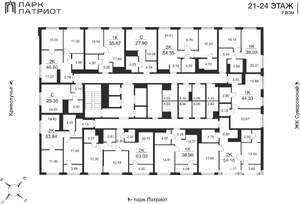2-к квартира, вторичка, 63м2, 25/25 этаж