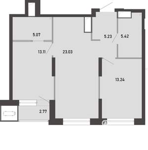 2-к квартира, вторичка, 68м2, 5/21 этаж