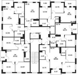 1-к квартира, вторичка, 52м2, 3/4 этаж