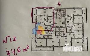 2-к квартира, вторичка, 75м2, 4/8 этаж