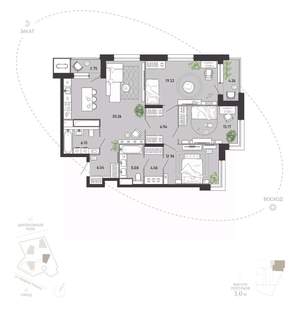 3-к квартира, вторичка, 111м2, 21/21 этаж