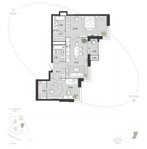 2-к квартира, вторичка, 85м2, 5/21 этаж