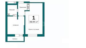 1-к квартира, вторичка, 37м2, 3/5 этаж