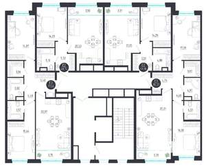 1-к квартира, строящийся дом, 49м2, 2/8 этаж