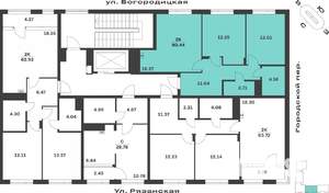 2-к квартира, вторичка, 60м2, 4/4 этаж