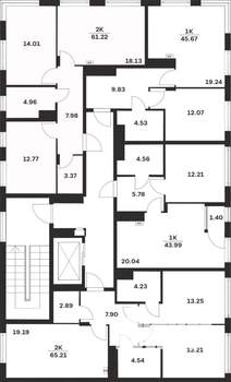 1-к квартира, вторичка, 46м2, 4/4 этаж