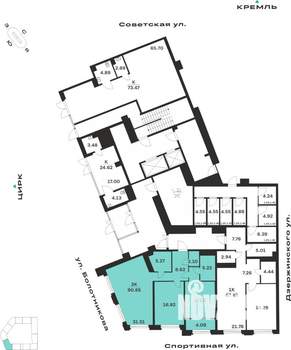 2-к квартира, вторичка, 91м2, 1/10 этаж