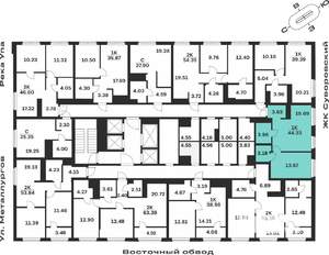 1-к квартира, вторичка, 44м2, 24/25 этаж