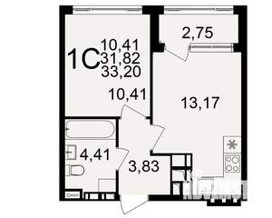 1-к квартира, вторичка, 33м2, 12/20 этаж