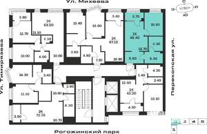 1-к квартира, вторичка, 46м2, 5/24 этаж