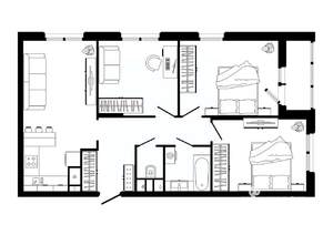 3-к квартира, строящийся дом, 78м2, 17/25 этаж