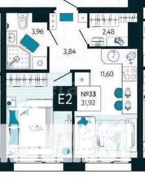 1-к квартира, вторичка, 32м2, 4/15 этаж