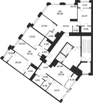 2-к квартира, вторичка, 89м2, 3/10 этаж