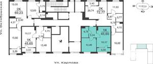 1-к квартира, вторичка, 46м2, 1/9 этаж
