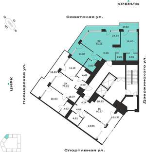 2-к квартира, вторичка, 91м2, 9/10 этаж