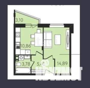 1-к квартира, вторичка, 35м2, 7/8 этаж