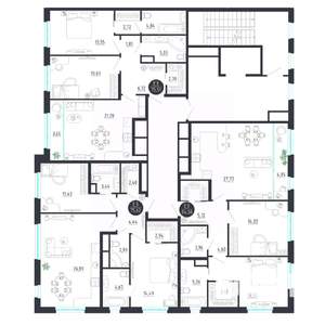 2-к квартира, строящийся дом, 76м2, 3/8 этаж