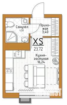 Студия квартира, вторичка, 24м2, 3/5 этаж