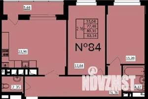 2-к квартира, строящийся дом, 80м2, 9/9 этаж