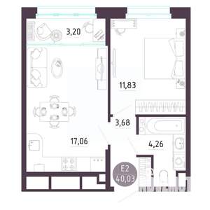 1-к квартира, вторичка, 40м2, 10/10 этаж