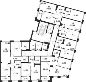 1-к квартира, вторичка, 35м2, 4/15 этаж