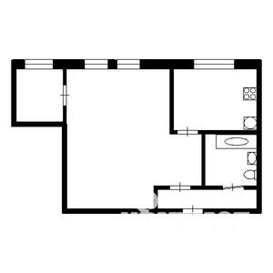 2-к квартира, вторичка, 38м2, 1/5 этаж