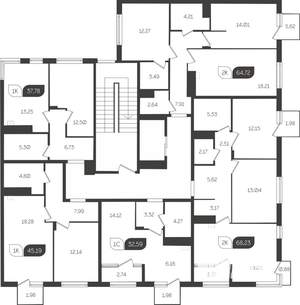 2-к квартира, вторичка, 68м2, 2/4 этаж