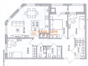 3-к квартира, вторичка, 89м2, 14/18 этаж