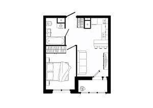 1-к квартира, строящийся дом, 38м2, 9/25 этаж