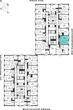 1-к квартира, строящийся дом, 36м2, 17/25 этаж