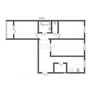 3-к квартира, вторичка, 64м2, 6/9 этаж