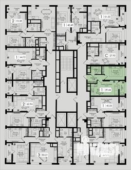 1-к квартира, вторичка, 39м2, 13/25 этаж