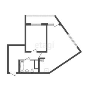 2-к квартира, вторичка, 50м2, 6/14 этаж