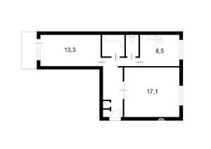 2-к квартира, вторичка, 53м2, 15/17 этаж