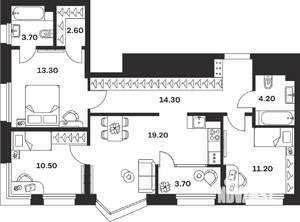 3-к квартира, вторичка, 83м2, 11/24 этаж