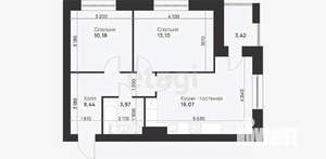 2-к квартира, вторичка, 57м2, 3/5 этаж