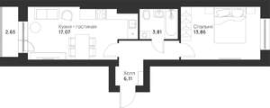 1-к квартира, вторичка, 44м2, 5/5 этаж