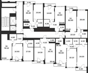 2-к квартира, вторичка, 90м2, 6/9 этаж