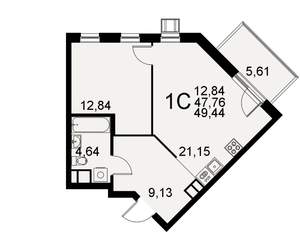 1-к квартира, вторичка, 49м2, 7/11 этаж