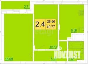 2-к квартира, вторичка, 49м2, 6/9 этаж