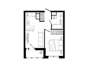 1-к квартира, строящийся дом, 38м2, 13/25 этаж