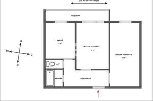 2-к квартира, вторичка, 50м2, 23/23 этаж