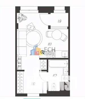 Студия квартира, вторичка, 29м2, 12/24 этаж