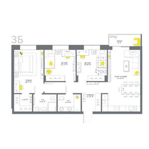 3-к квартира, вторичка, 90м2, 23/25 этаж
