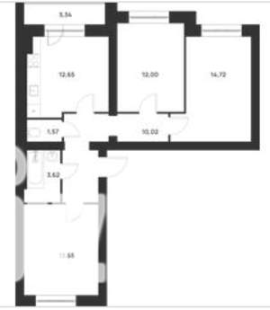 3-к квартира, вторичка, 72м2, 3/5 этаж