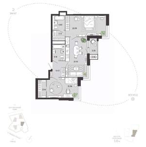 2-к квартира, вторичка, 85м2, 10/21 этаж